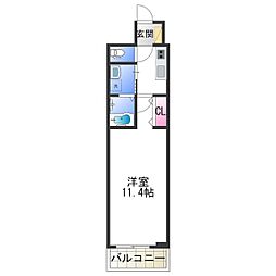 ルミウス5 1Kの間取図画像