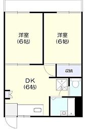 メゾン津田沼 2DKの間取図画像