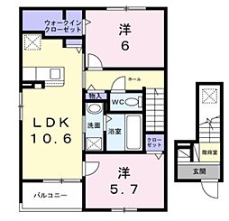 ジール 2LDKの間取図画像