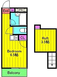 リバーグリーン ワンルームの間取図画像