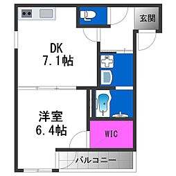 フジパレス住吉長居5番館 1DKの間取図画像