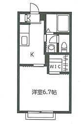 ヴェルデ玉川学園A 1Kの間取図画像