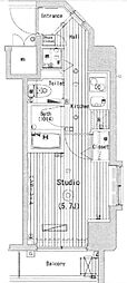 ガーラ・シティ深川森下 1Kの間取図画像