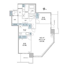 ライオンズタワー月島 2LDKの間取図画像