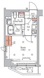 EsTRUTH Plus OSHIAGE 5階1Kの間取り