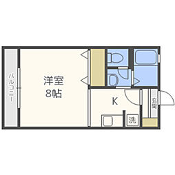 セジュールエム・エス 1Kの間取図画像