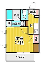 ヘーベルメゾンMR 1Kの間取図画像
