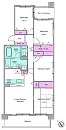 レジディア東松戸 3SLDKの間取図画像