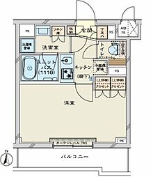 ルーブル川崎鷺沼 1Kの間取図画像