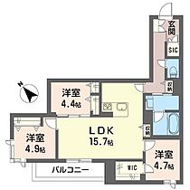 グレースキングダム 00102 ｜ 千葉県流山市おおたかの森西２丁目18-2（賃貸マンション3LDK・1階・74.15㎡） その2