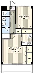 ラージヒルズ町田 1LDKの間取図画像