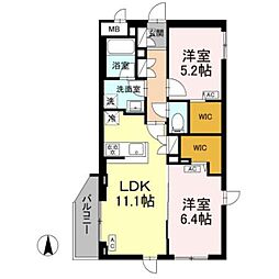 ロイジェント上板橋 2LDKの間取図画像