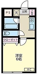 ジュネスハッピー 1Kの間取図画像