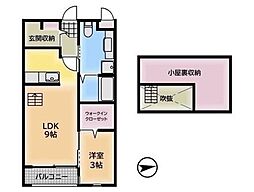 ウィッシュ 1LDKの間取図画像