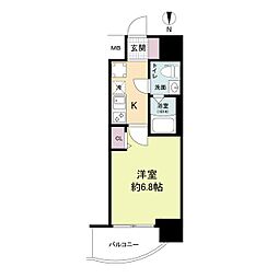 セレニテ江坂グランデ 1Kの間取図画像