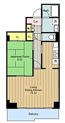 バードタウン2番館 2LDKの間取図画像