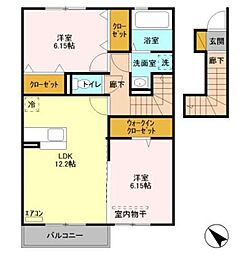 グランシャリオ 2LDKの間取図画像