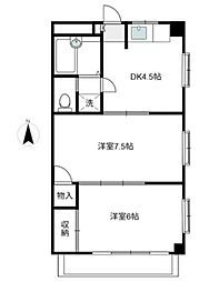 ユーホリア・T 2DKの間取図画像