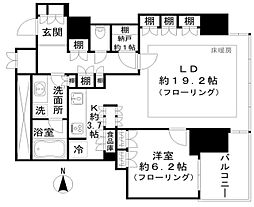 ワールドシティタワーズ　ブリーズタワー 30階1SLDKの間取り
