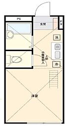 ジョーヌドール ワンルームの間取図画像