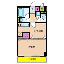 メゾン.ド.成屋大阪 1DKの間取図画像