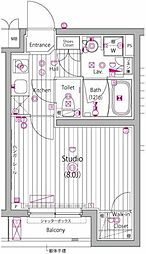 ガーラ・グランディ小竹向原 1Kの間取図画像