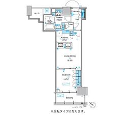 パークアクシス豊洲キャナル 1LDKの間取図画像