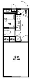 ヒロオパレス2 1Kの間取図画像