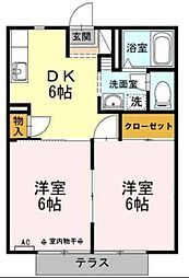 ヴァンテ6 2DKの間取図画像