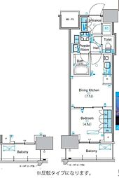 パークアクシス豊洲キャナル 1DKの間取図画像