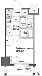 カスタリア大森II 7階1Kの間取り