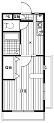 リバティハイツ5 1Kの間取図画像