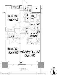 イストワール 2LDKの間取図画像