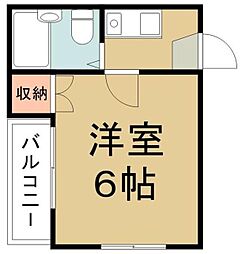 フラッツ井土ヶ谷 1Kの間取図画像