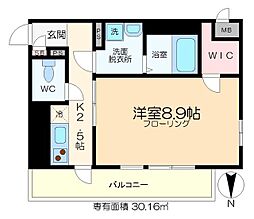 ルピナス・住吉 1Kの間取図画像