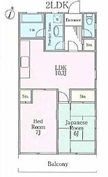 ハイツフローラ 2LDKの間取図画像