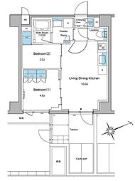ルフォンプログレ中野坂上 2LDKの間取図画像