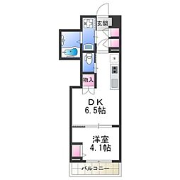 クローバーグランデ我孫子 1DKの間取図画像