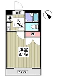 ヴィラージュS 1Kの間取図画像