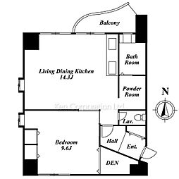 マーヴェラスガーデンコート 1LDKの間取図画像
