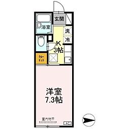 マエサン宮内 1Kの間取図画像