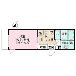 NIDO LARGO 1Kの間取図画像