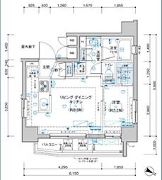 リヴァプール東池袋 2階1LDKの間取り