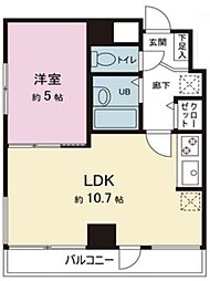 ヴィラロイヤル三番町 4階1LDKの間取り