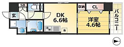 レシオス神戸クラルス 1DKの間取図画像