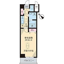 ArtsideHills 1Kの間取図画像