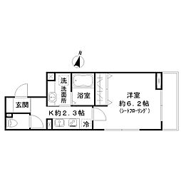 クリエスト 1Kの間取図画像