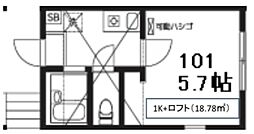 ラフィネ弘明寺 1Kの間取図画像