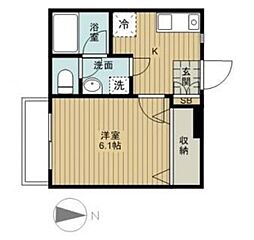 ヴェール大牧 1Kの間取図画像