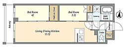 アジールコート練馬中村橋 2LDKの間取図画像